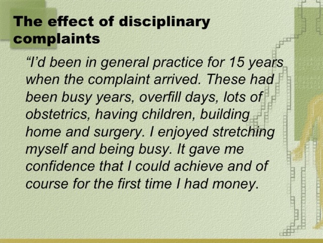Caring for General Practitioners and their Families 015