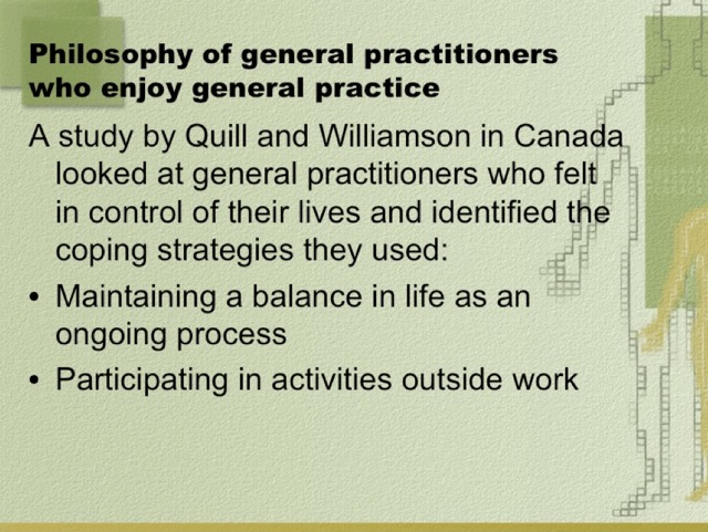 Caring for General Practitioners and their Families 022