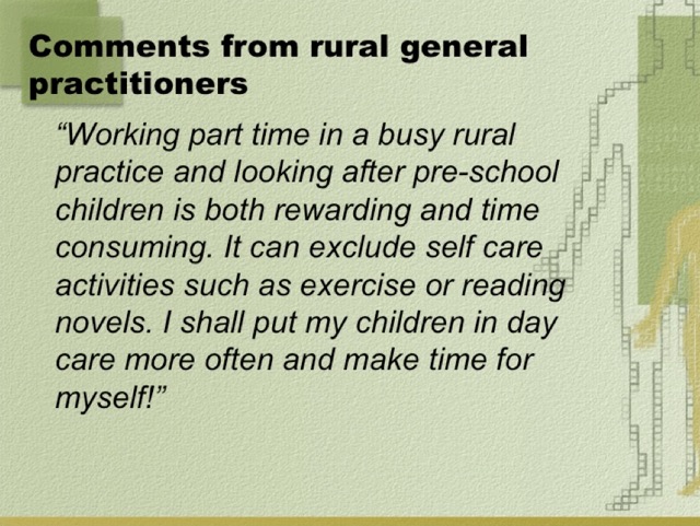 Caring for General Practitioners and their Families 030