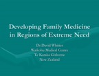 Developing Family Medicine in Regions of Extreme Need 067